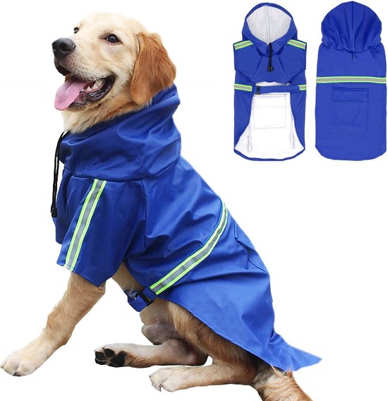 8720618236432 - - Hundemantel - Regenmantel Hund - Blau - Größe 4XL