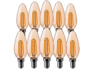 8720618342799 - V-tac - 10er Pack E14 LED-Lampen - Bernstein - Kerze - IP20 - 4W - 350 Lumen - 2200K - Amber