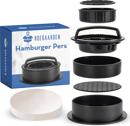 8720618346759 - Burgerpresse - Tofu-Presse - BBQ-Zubehör - 100x Wachspapier - schwarz 8720618346759 - Burgerpresse - Tofu-Presse - BBQ-Zubehör - 100x Wachspapier - schwarz