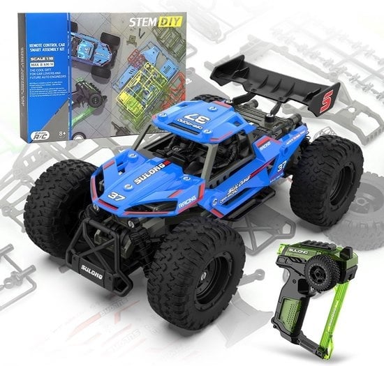 8720618356420 - 1?18 mit Fernsteuerung RC DIY Spielzeugauto - 24G - mount - blau