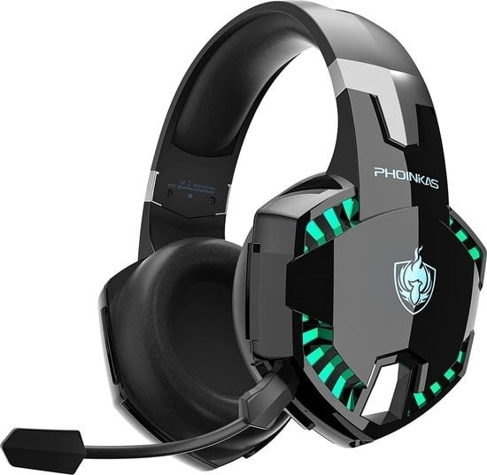 8720618356444 - PHOINIKAS G2000 BT Bluetooth Laptop Gaming Headset mit Mikrofon Over-Ear Kopfhörer -Schwarz