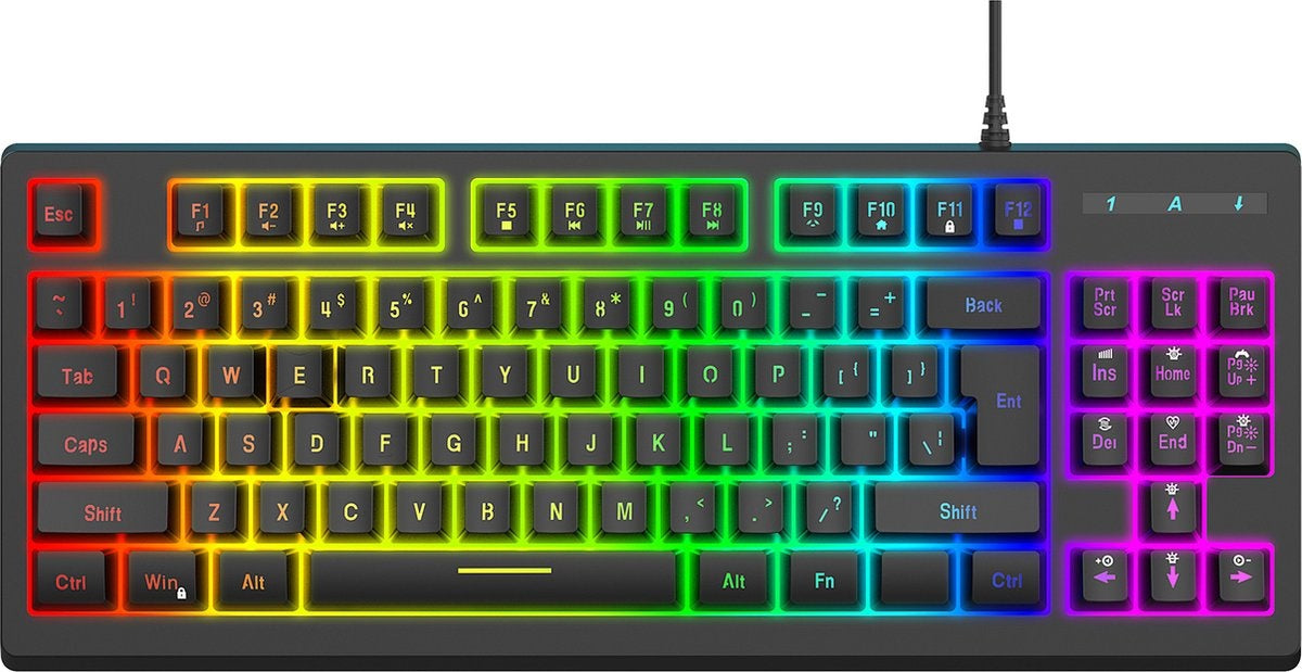 8720618356475 - V100 Wired Gaming Keyboards - Membrantastatur - RGB Beleuchtung - TKL - 87 Tasten - Schwarz