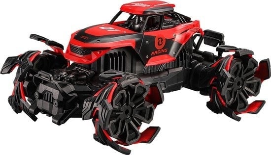 8720618356833 - Monster Truck Explosive Wheels Stunt Car Fahrzeug - 2 Batterien - rot