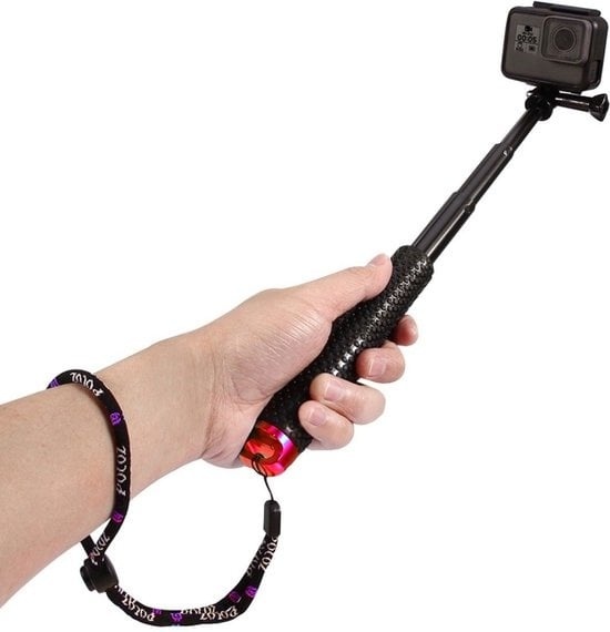 8720618580016 - Garpex® Universal Selfie Stick XL - Ausziehbar bis zu 95cm - Geeignet für verschiedene Action-Kameras - Universal - Wasserdicht - Rot