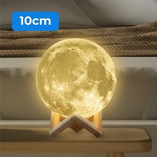 8720618633354 - - Mondlampe 3D Tischlampe - 10 cm - Warmweiß - Mondlampe - Mondlampe - Mondlampe Babyzimmer - Nachtlicht Kinder für Schlafzimmer