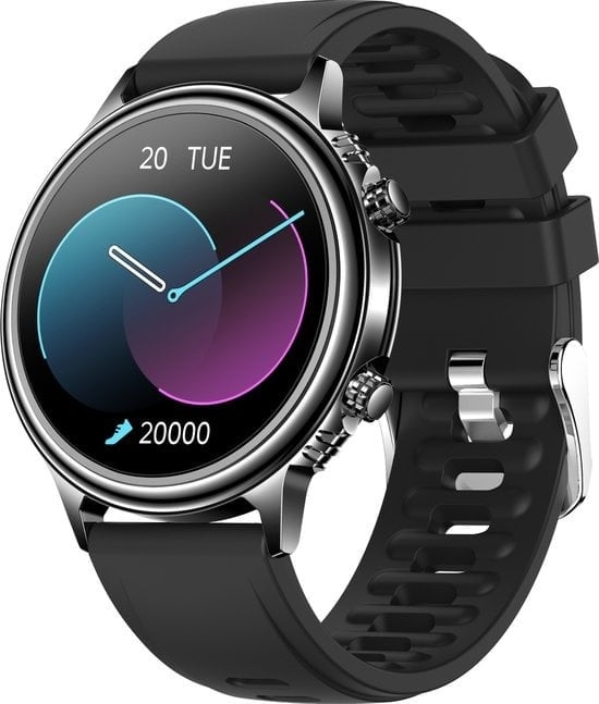 8720618633798 - - Luxus Smartwatch - für Frauen und Männer - Android und iOS - 45mm - CF85 - Touchscreen - IP67 Wasserdicht - Smartwatches für Kinder - Schwarz