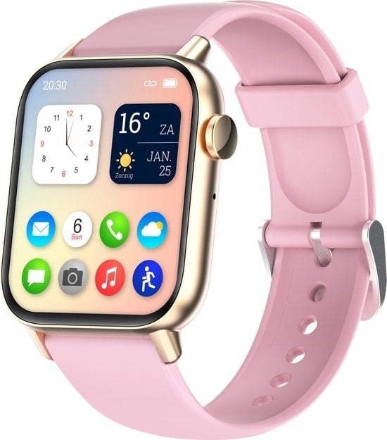 8720618633804 - - Smartwatch Damen - mit HD-Touchscreen - Uhr - geeignet für iOS und Android - Schrittzähler Kalorienzähler Schlafmesser - Rose Gold