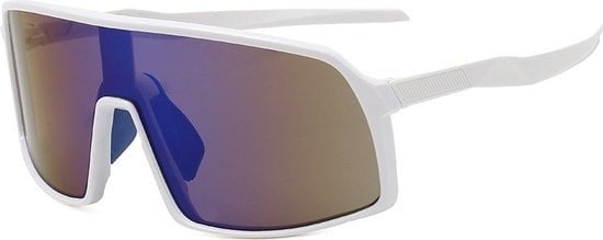 8720618740496 - GarpexÂ® Radsportbrille - Sportbrille - Polaroid Sonnenbrille - Sonnenbrille - Rennrad - Mountainbike - Motorrad - Weißer Rahmen blaue Gläser