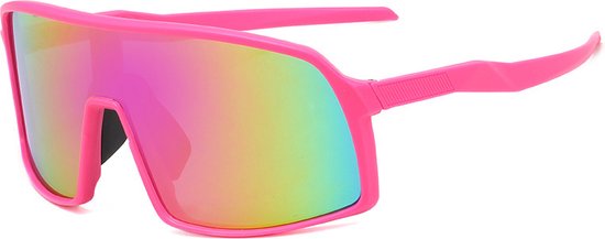 8720618740557 - Garpex® Radsportbrille - Sportbrille - Polaroid Sonnenbrille - Sonnenbrille - Rennrad - Mountainbike - Motorrad - Rosa Rahmen Lila Gläser