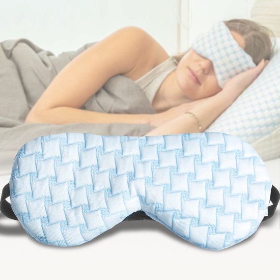 8720618853318 - Cooling Sleep Mask Frauen & Männer - Augenmaske mit Samtstoff Spitze - Verstellbar - Schlafmasken