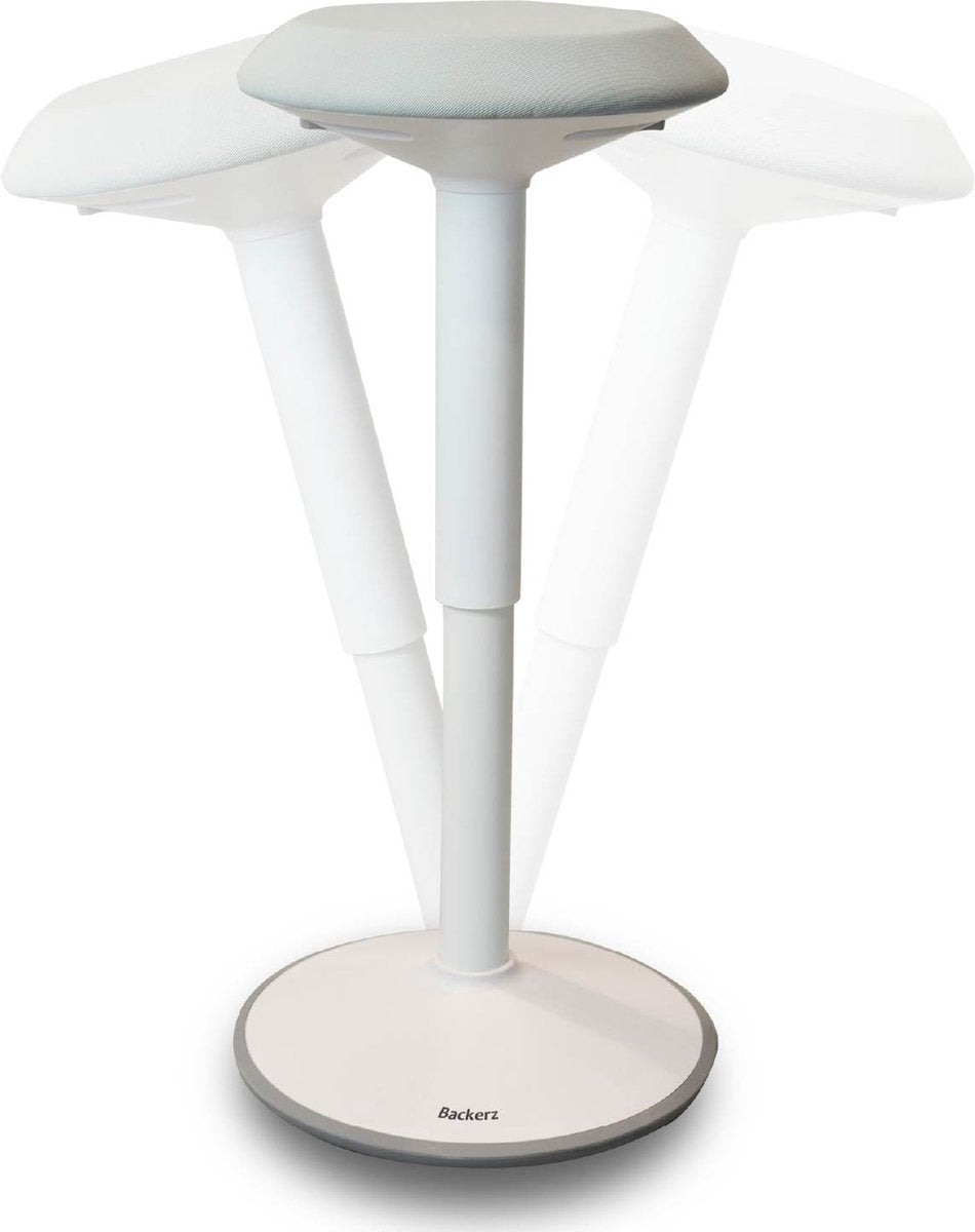 8720618891105 - Beckz Wobble Stool White | Höhe 50-80cm | Balance Hocker | Sit-sta Hocker | Ergonomischer Bürostuhl | Sattelhocker