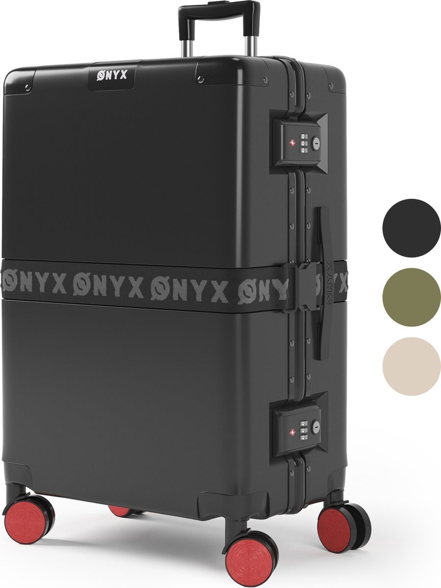 8720618939500 - ONYXÂ® Check-in-Koffer 65L - TSA-Schloss - Spinner-Räder - leichter Trolley - Aluminium-Verschluss - Schwarz