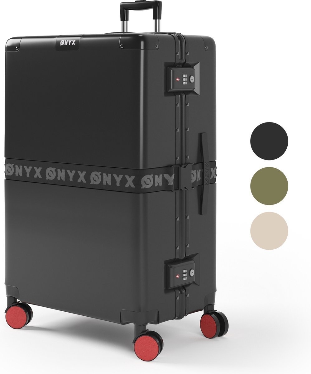 8720618939517 - Check-in-Koffer 100L - TSA-Schloss - Spinner-Räder - Leichter Trolley - Aluminiumverschluss - Schwarz