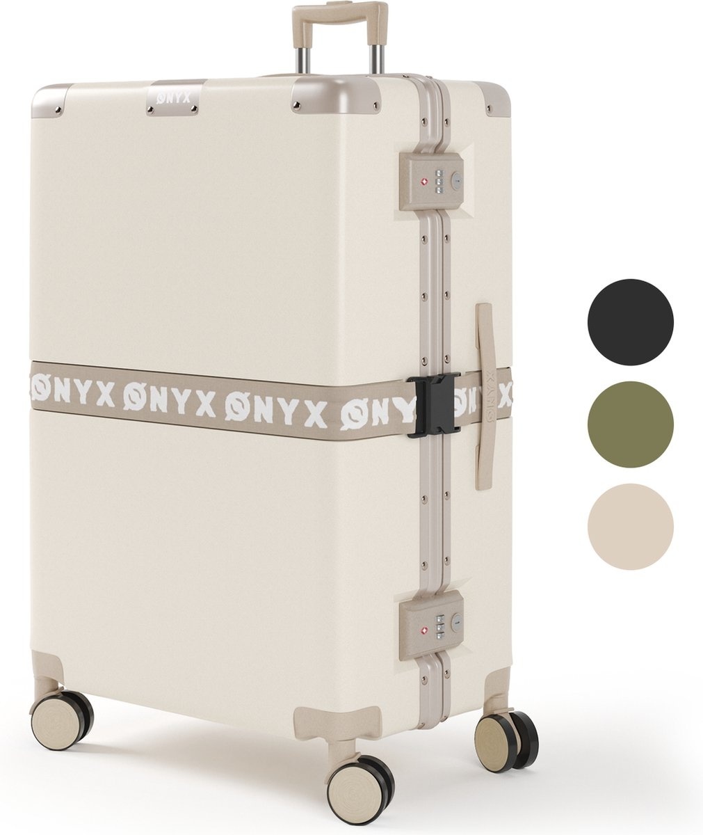 8720618939548 - ONYX¬Æ Check-in-Koffer 100L - TSA-Schloss - Spinner-Räder - Leichter Trolley - Aluminiumverschluss - Sandweiß