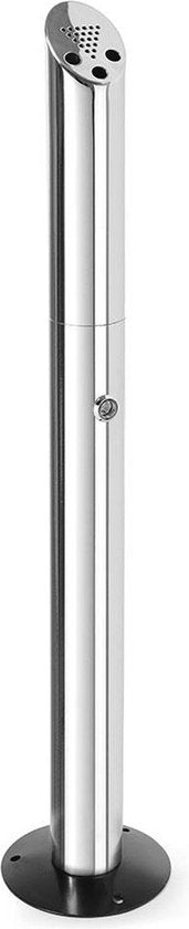 8720618992697 - BRASQ Edelstahl Aschenbecher Upright mit 2 Liter Fassungsvermögen Raucherstange Rauchsäule - 21x21x92 cm - Upright Aschenbecher für den Innen- und Außenbereich