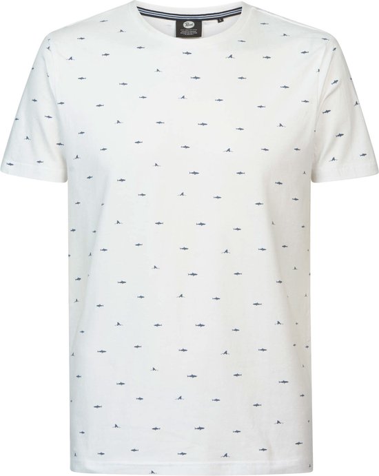 8720625293749 - - Herren Mini Fisch T-Shirt - Weiß - Größe L