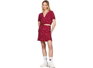 8720636728209 - TOMMY Jeans Stufenrock Emblem für Damen rot XL