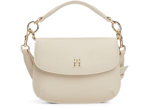 8720636891378 - TOMMY HILFIGER Schultertasche Emblem Echtleder-Optik für Damen beige