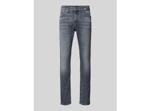 8720637277676 - Slim Fit Jeans mit Label-Stitching Modell AUSTIN