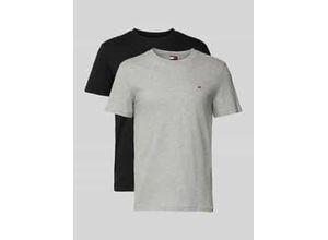 8720638477587 - Slim Fit T-Shirt mit Logo-Stitching im 2er-Pack