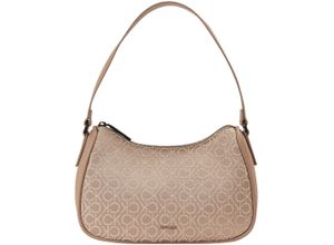 8720639014392 - Schultertasche Logomuster Emblem für Damen beige