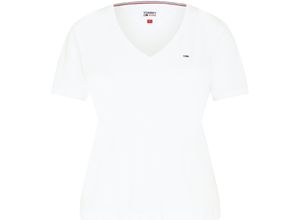 8720641120579 - TOMMY Jeans T-Shirt V-Ausschnitt für Damen weiß XS