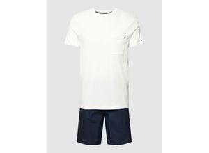 8720643522296 - - Set mit Pyjama-Shorts aus Webstoff in Weiß und Marineblau