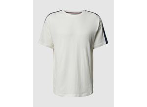 8720645434351 - - Lounge-T-Shirt in Weiß mit Logo-Streifen