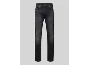 8720645956556 - Slim Fit Jeans mit Label-Stitching Modell AUSTIN