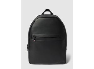 8720646500505 - TOMMY HILFIGER Businessrucksack Zweiwegereißverschluss Leder-Optik für Herren schwarz