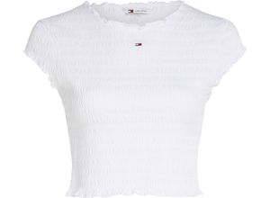 8720646669844 - TOMMY Jeans T-Shirt cropped Wellensaum für Damen weiß S