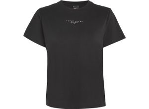 8720646687947 - TOMMY Jeans T-Shirt Baumwolle Logo-Print für Damen schwarz M