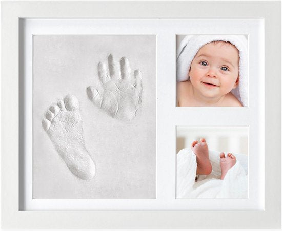 8720648194092 - Baby Bilderrahmen mit Lehmabdruck (Gipsabdruck Baby) - Besser als Gipsabdruck - Lehmabdruck Baby Fuß und Hand - Mutterschaftsgeschenk Mädchen   Mutterschaftsgeschenk Junge - Baby Shower