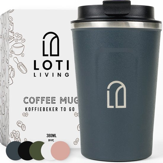 8720648194733 - Kaffeebecher To Go - Thermosbecher - Kaffeebecher für unterwegs - Teebecher - Reisebecher - 380ml - Blau