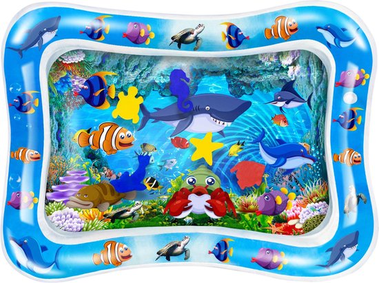 8720648194757 - Wasser Spielmatte Baby - Wassermatte - Spielmatte - Aufblasbar - Wasserspielzeug Baby - Geschenk für die Mutterschaft - Clownfisch