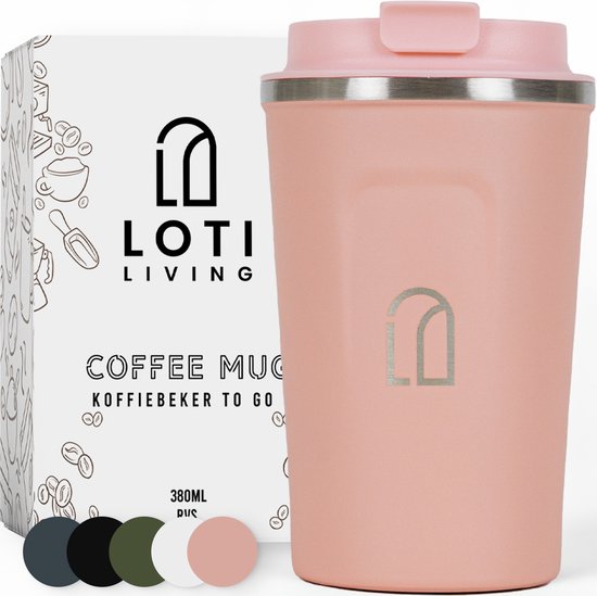 8720648194917 - Kaffeebecher To Go - Thermosbecher - Kaffeebecher für unterwegs - Teebecher - Reisebecher - 380ml - Pink