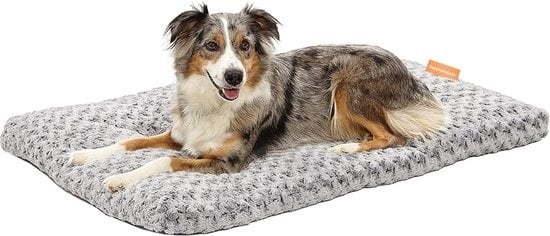 8720648292248 - Happysnuts Hundekissen 90 x 60cm - Hundebett - Donut Hundebett - Flauschig - Grau - Waschbar