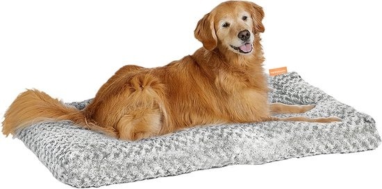 8720648292255 - Happysnuts Hundekissen 100x70cm - groß - flauschig - Luxus Hundebett - Hundebett - waschbar - grau