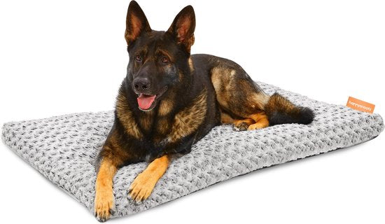 8720648292262 - Happysnuts Hundekissen 120x80cm - Extra groß - flauschig - Luxus-Hundebett - Hundebett - waschbar - grau