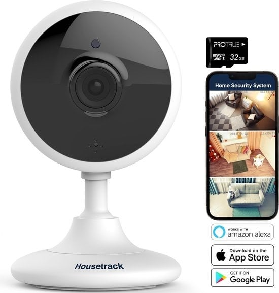 8720648292279 - Housetrack Sicherheitskamera 1080P - IP-Ãœberwachungskamera mit App - Wifi Sicherheitskamera - Smart Home - Kamera Sicherheit im Innenbereich