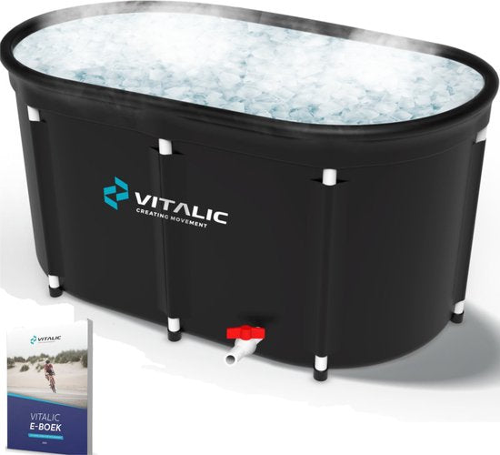 8720648672385 - Premium XL Eisbad (100cm) inkl ONLINE Sportplan - Sitz- und Liegebad für Erwachsene - Eisbadeschaufel aufblasbares Tauchbecken | Vitalic