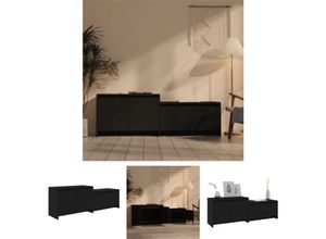 8720679905551 - Vidaxl - The Living Store TV-Schrank Schwarz 1465x35x50 cm Holzwerkstoff - TV-Möbel - Schwarz