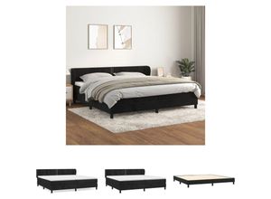 8720679966286 - Maison Exclusive - The Living Store Boxspringbett mit Matratze Schwarz 200x200 cm Samt - Betten & Bettgestelle - Schwarz