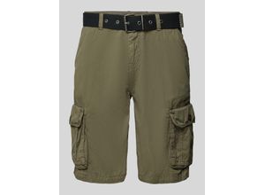 8720694269287 - Regular Fit Cargoshorts mit Stoffgürtel Modell DURRAS