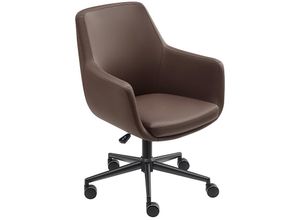 8720704608211 - Bürostuhl   Esszimmerstuhl Volos - Dunkelbraun - PU-Leder