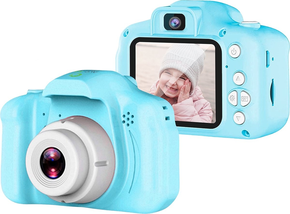 8720707180165 - AyeKids Kinderkamera 2 in 1 - Front- & Rückkamera - Inkl 32GB SD - Kamera für Kinder - Blau