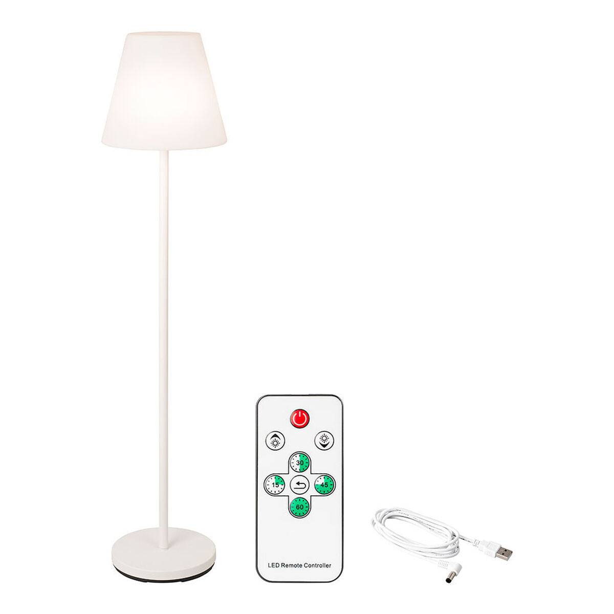 8720725766662 - Floor Lamp 894460 White 150 cm Rechargeable