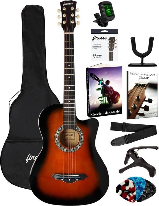 8720726037174 - Finesse Akustikgitarre - Starter Set - Klassisch - Westerngitarre - Guitar Kids - Nashville