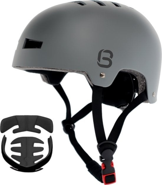 8720726037488 - Big Bang Gear Matte Grey L Helm für Erwachsene & Kinder - Skatehelm Kinder - Skatehelm - Helm Kind - Skatehelm - Helme - Fahrradhelm Kinder Sporthelm Männer Männer - Jungen - Mädchen - Erwachsene - Kinder