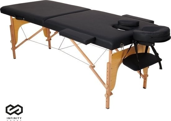 8720726337878 - Infinity Goods Massagetisch - klappbar - 250KG Kapazität - 8 Höhenständer - inkl Aufbewahrungstasche - Behandlungstisch - Schwarz